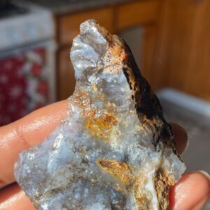 Natural Raw Stone with Blue and Orange Hues